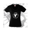Camiseta Manga Corta Cuello V Mujer (Negra)