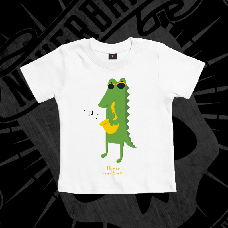 Camiseta Manga Corta Bebé, Pequeño Rock And Roll , Merchandising oficial en  Nakerband